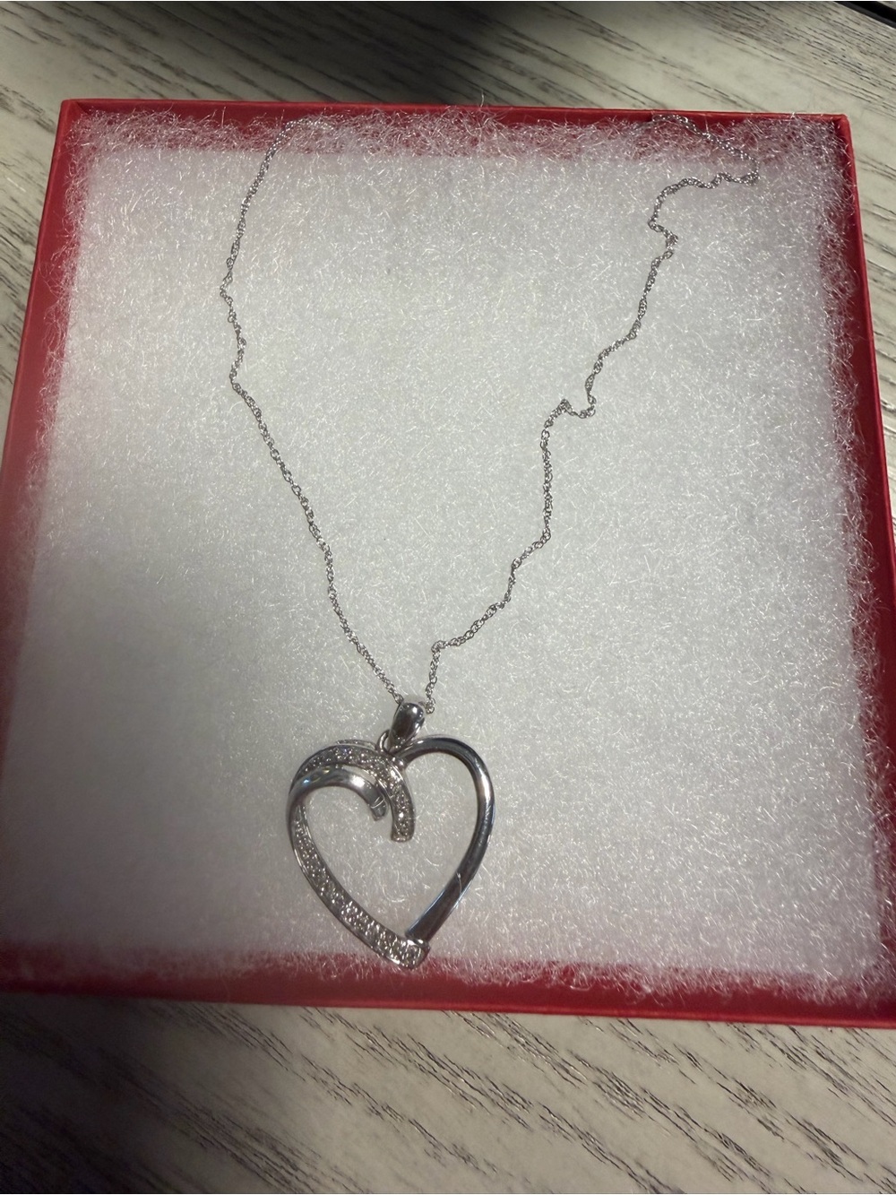 Diamond Eternity Heart Necklace 10K White